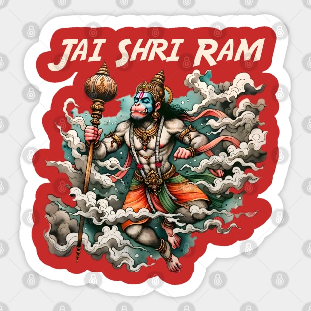 Jai Shri Ram Jai Hanuman Sticker by Total 8 Yoga